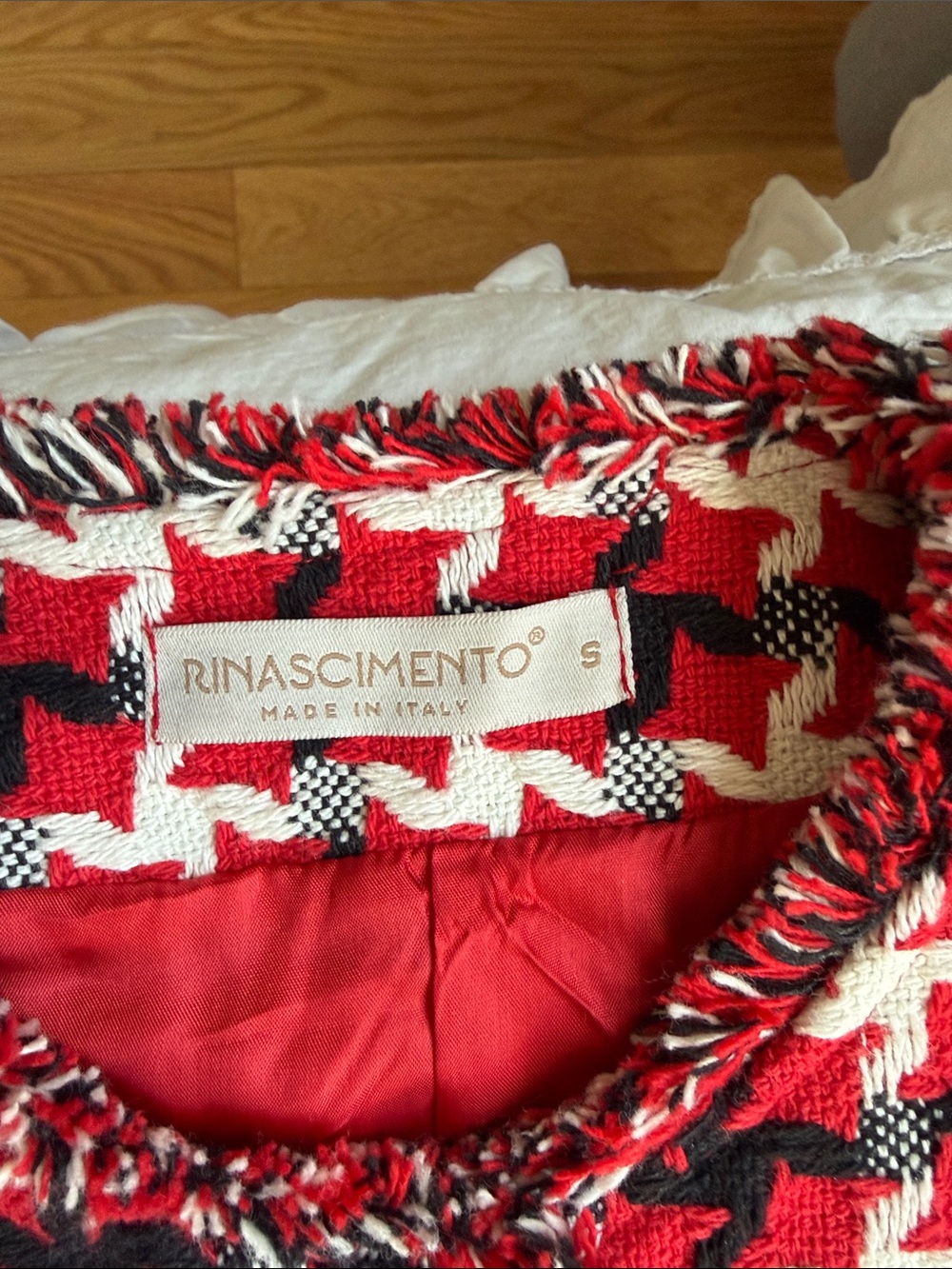 Rinascimento Red, Black & White Textured Houndstooth Top - Picture 2 of 9
